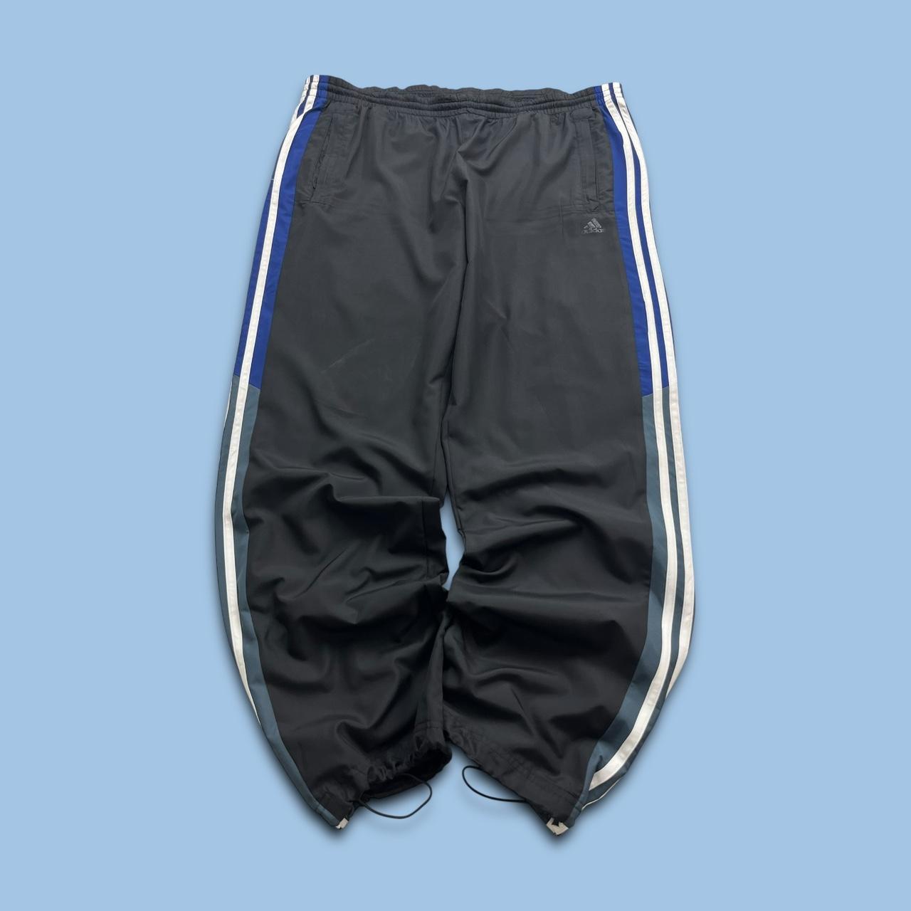 VINTAGE Y2K ADIDAS TECHNICAL BAGGY TRACKSUIT BOTTOMS BLACK