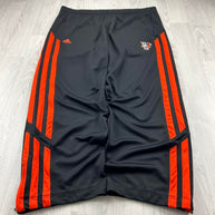 VINTAGE Y2K ADIDAS SIDE STRIPE WIDE LEG TRACKSUIT BOTTOMS BLACK