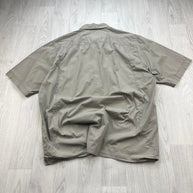 VINTAGE 00s COLUMBIA PLAIN UTILITY SHORT SLEEVE BUTTON UP SHIRT BEIGE
