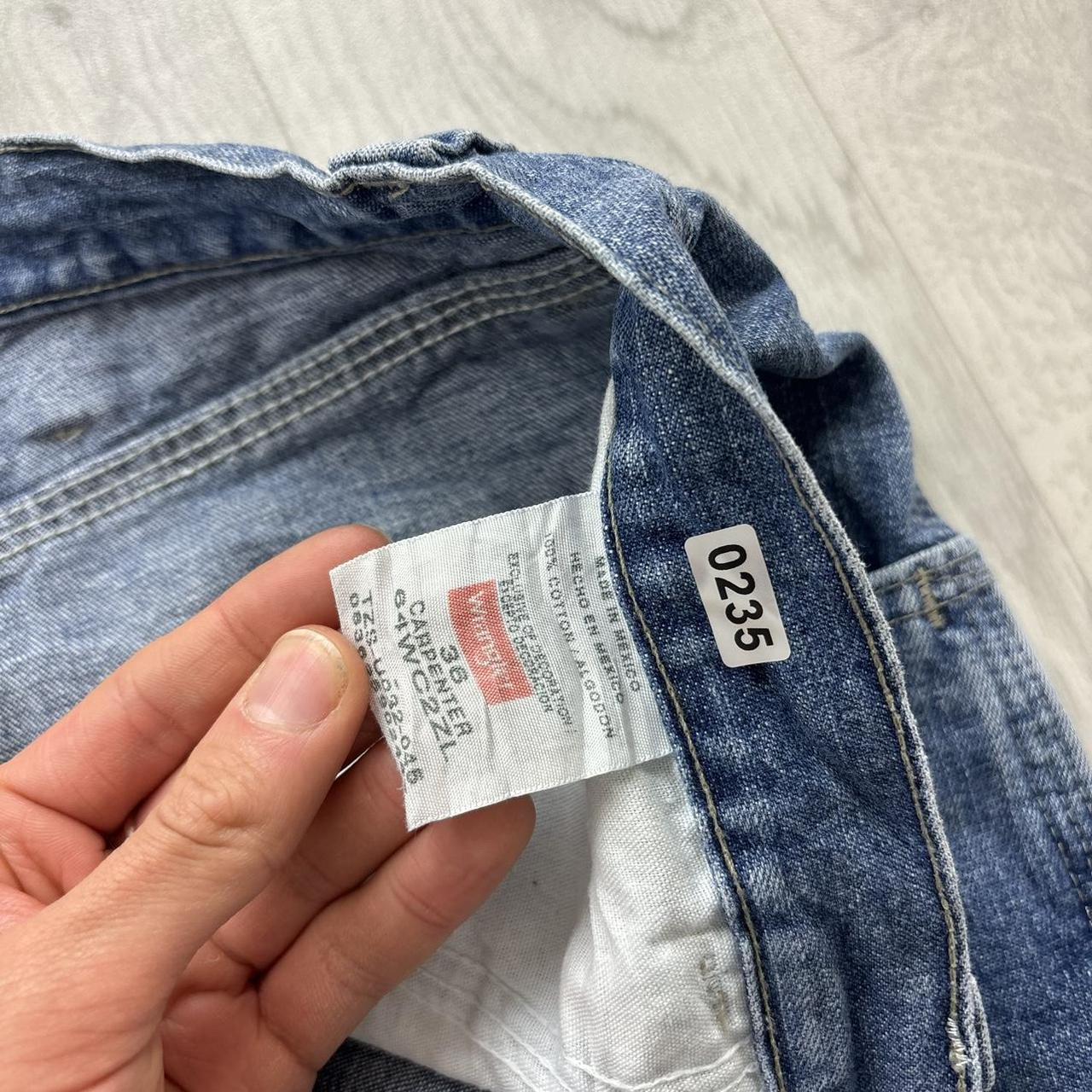 VINTAGE 00s WRANGLER BAGGY LOOSE CARPENTER JORTS BLUE