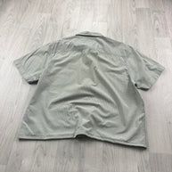 VINTAGE 00s TIMBERLAND CHECKERED CROPPED SHORT SLEEVE BUTTON UP SHIRT GREEN