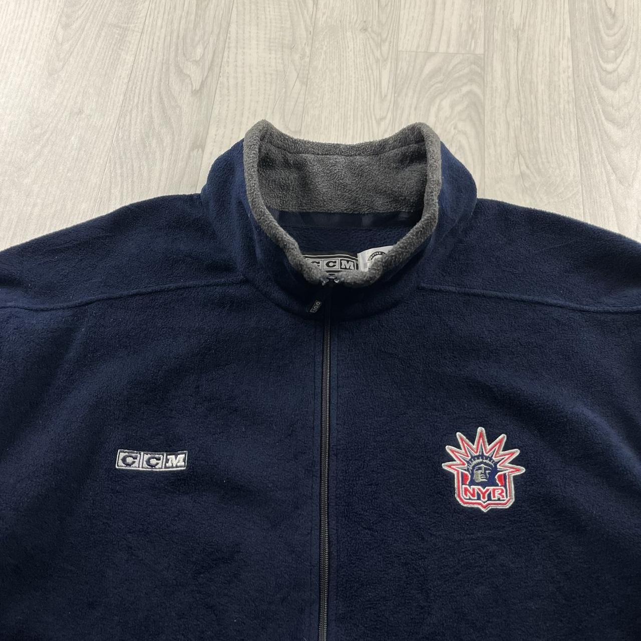 VINTAGE Y2K NHL CCM ZIP UP FLEECE NAVY