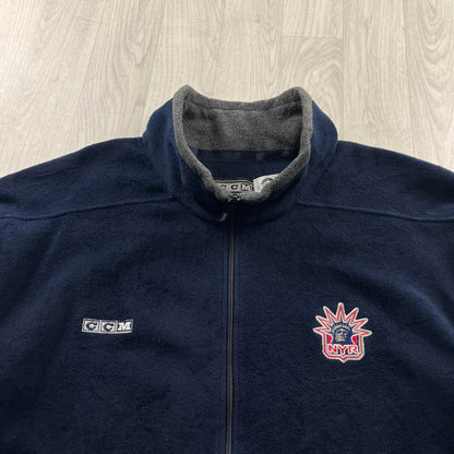 VINTAGE Y2K NHL CCM ZIP UP FLEECE NAVY