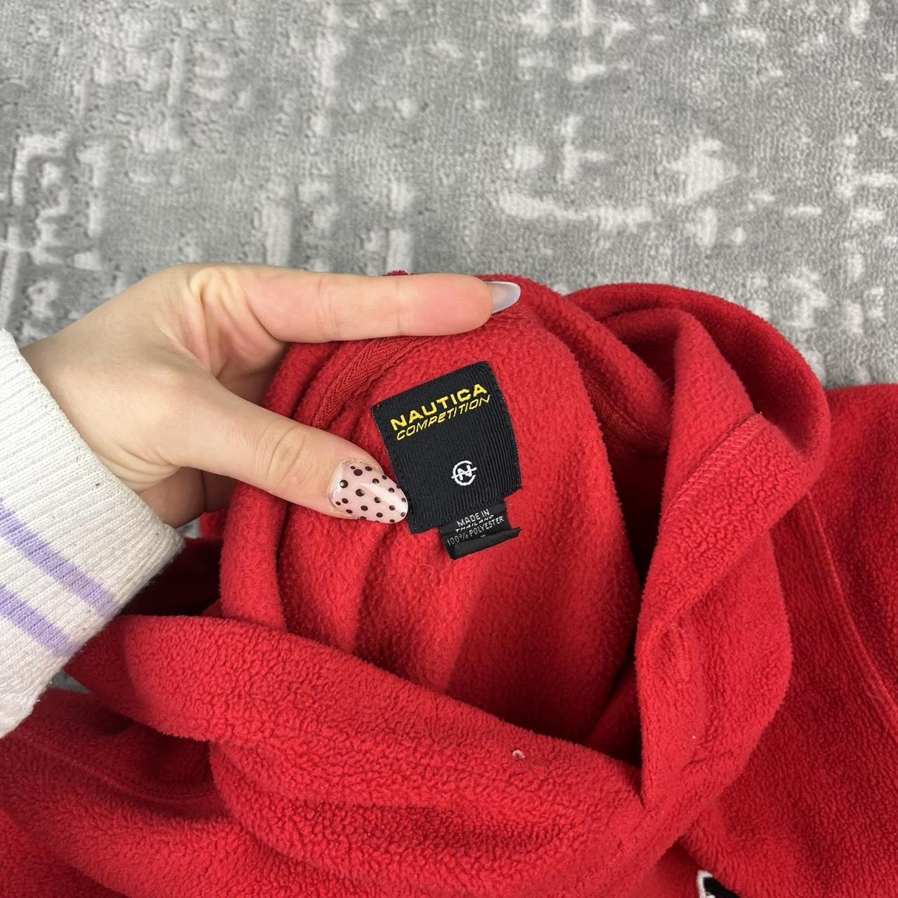 VINTAGE Y2K NAUTICA SPELL OUT FLEECE HOODIE RED