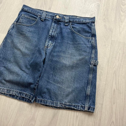 VINTAGE 00s WRANGLER BAGGY LOOSE CARPENTER JORTS NAVY BLUE