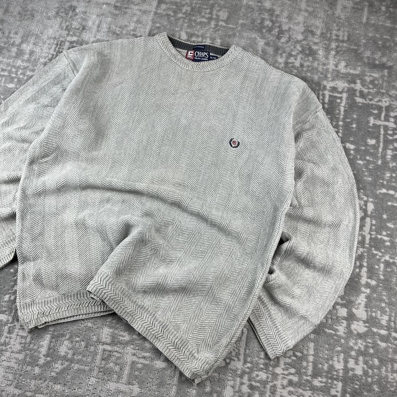 VINTAGE Y2K CHAPS RIBBED CHUNKY ESSENTIAL KNITTED JUMPER GREY