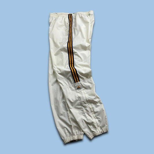 VINTAGE 90s ADIDAS BAGGY TRACKSUIT BOTTOMS CREAM
