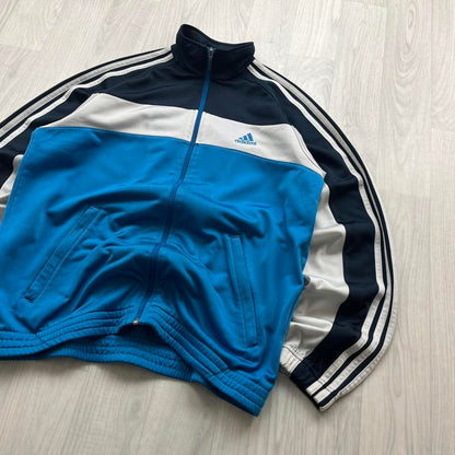 VINTAGE Y2K ADIDAS STRIPE WINDBREAKER TRACK JACKET BLUE