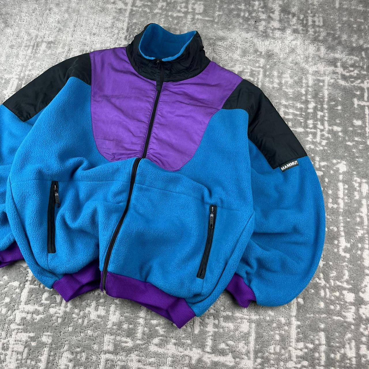 VINTAGE 90s MAMMUT PANELLED ZIP UP FLEECE BLUE PURPLE