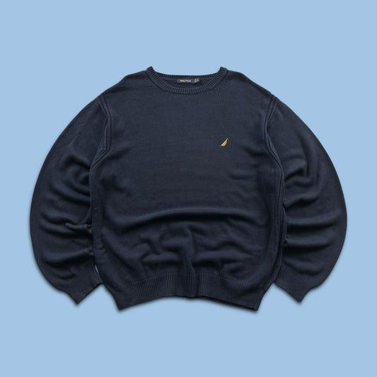VINTAGE Y2K NAUTICA CHUNKY KNITTED JUMPER NAVY