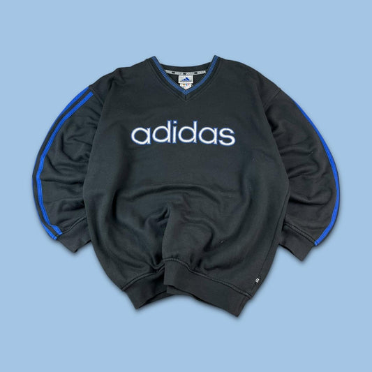 VINTAGE Y2K ADIDAS SPELL OUT BOXY SWEATSHIRT BLACK
