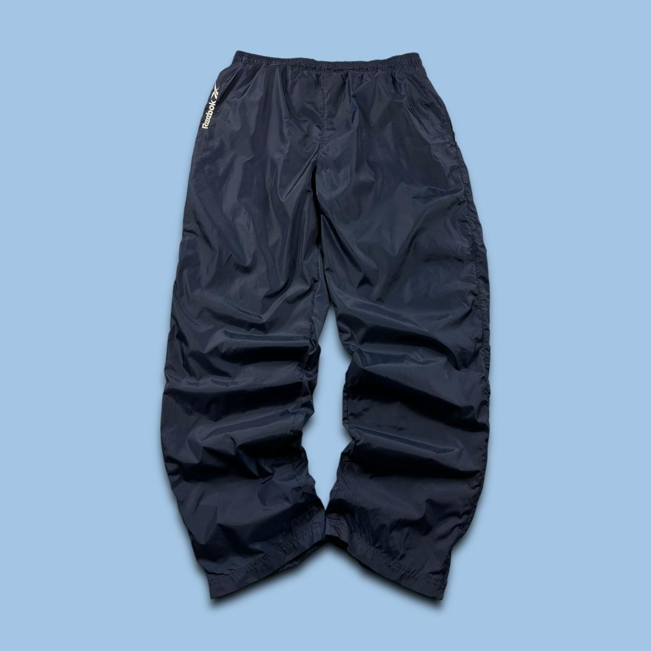 VINTAGE Y2K REEBOK BAGGY TRACKSUIT BOTTOMS NAVY