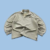 VINTAGE 90s ADIDAS LONG SLEEVE RUGBY POLO SHIRT CREAM