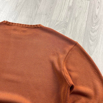 VINTAGE Y2K POLO RALPH LAUREN CHUNKY KNITTED JUMPER ORANGE