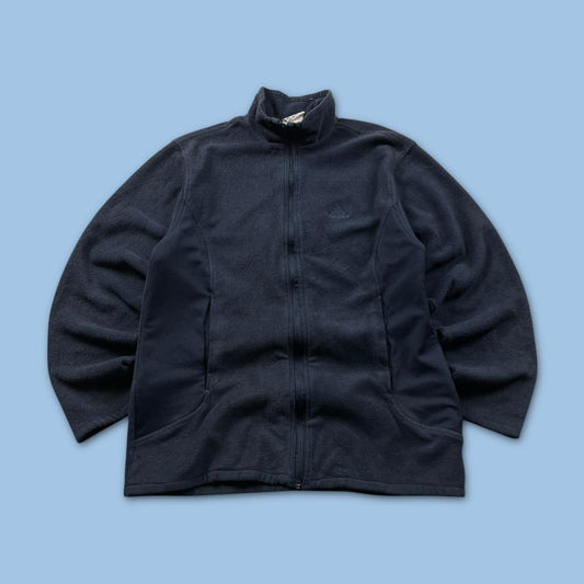 VINTAGE Y2K ADIDAS ZIP UP FLEECE NAVY