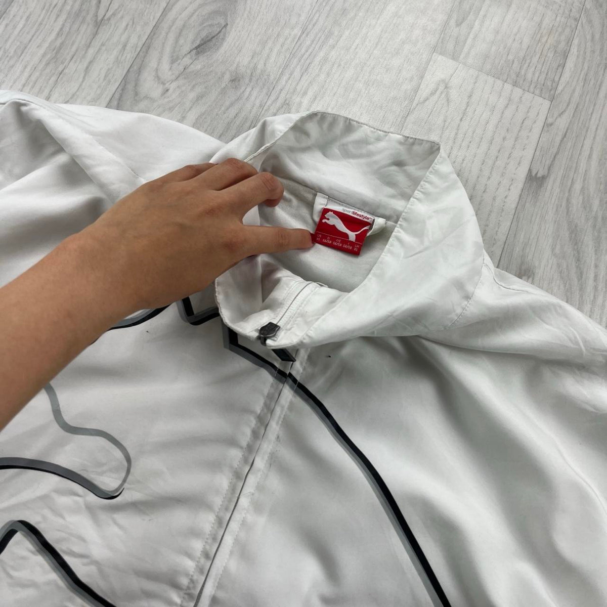 VINTAGE Y2K PUMA ZIP UP TRACK JACKET WHITE