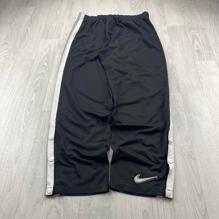 VINTAGE 90s NIKE BAGGY TRACKSUIT BOTTOMS NAVY / BLACK