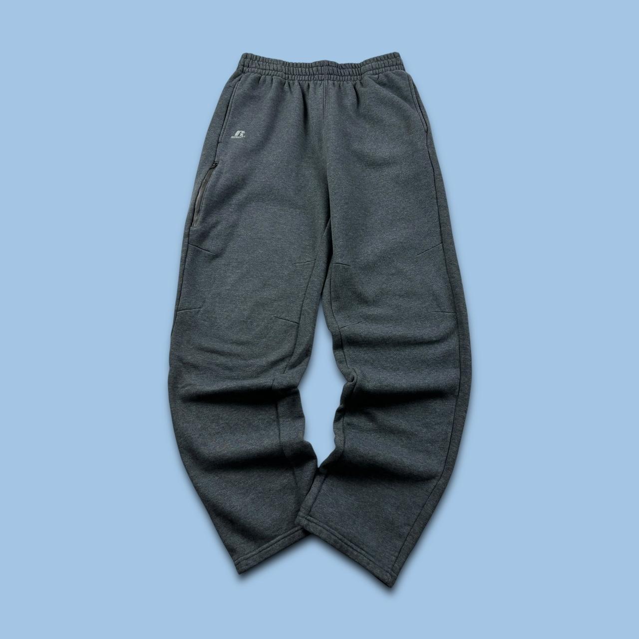 VINTAGE 00s RUSSELL ATHLETIC BAGGY COTTON SWEATPANTS CHARCOAL GREY