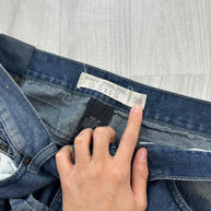 VINTAGE Y2K BAGGY DISTRESSED JEANS NAVY BLUE