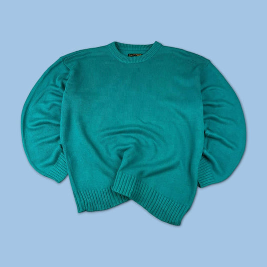 VINTAGE Y2K EDDIE BAUER HEAVY KNITTED JUMPER GREEN