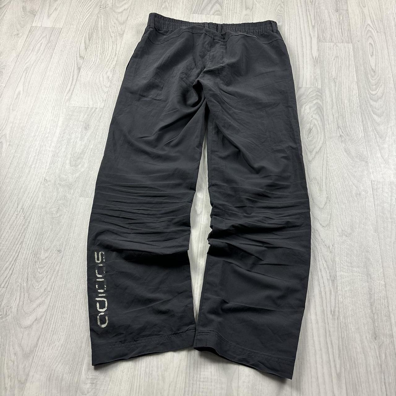 VINTAGE Y2K ADIDAS BAGGY TRACKSUIT BOTTOMS CHARCOAL GREY