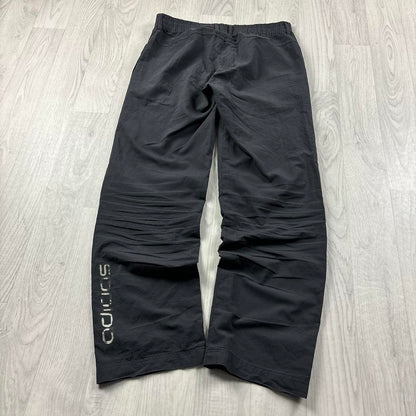 VINTAGE Y2K ADIDAS BAGGY TRACKSUIT BOTTOMS CHARCOAL GREY