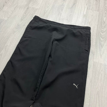 VINTAGE Y2K PUMA LOW RISE BAGGY TECHNICAL TRACKSUIT BOTTOMS BLACK