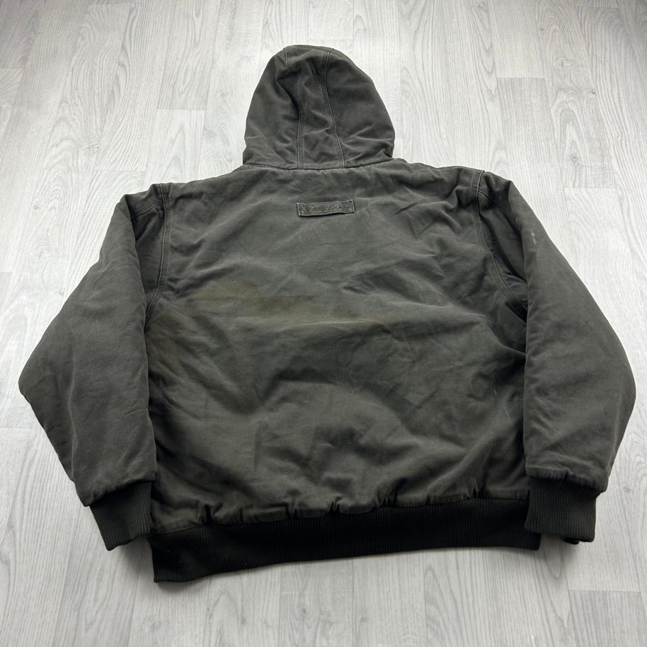 VINTAGE Y2K CABELAS HOODED WORKWEAR BOMBER JACKET KHAKI