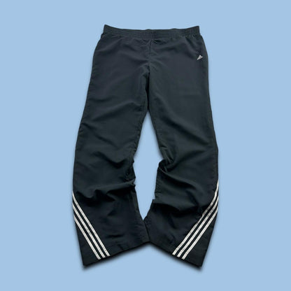 VINTAGE Y2K ADIDAS LOW RISE BAGGY TRACKSUIT BOTTOMS NAVY