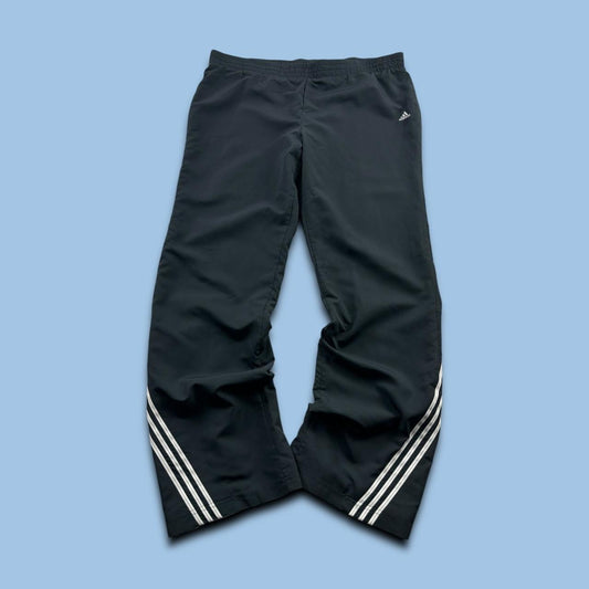 VINTAGE Y2K ADIDAS LOW RISE BAGGY TRACKSUIT BOTTOMS NAVY