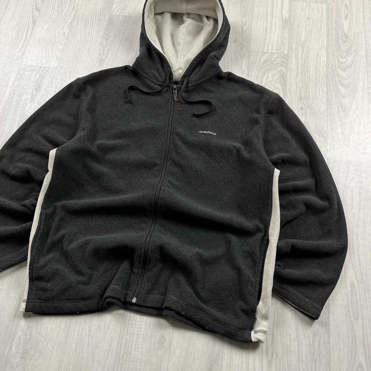 VINTAGE Y2K REEBOK ZIP FLEECE HOODIE GREY