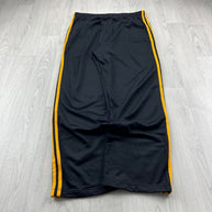 VINTAGE 90s ADIDAS SIDE STRIPE BAGGY TRACKSUIT BOTTOMS GREY YELLOW