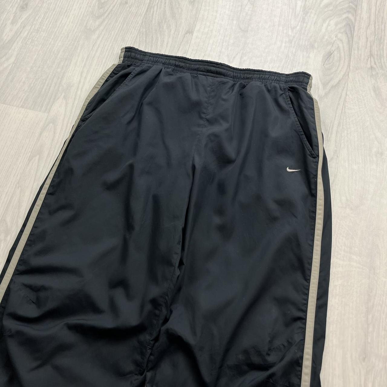 VINTAGE Y2K NIKE SIDE STRIPE BAGGY TRACKSUIT BOTTOMS NAVY