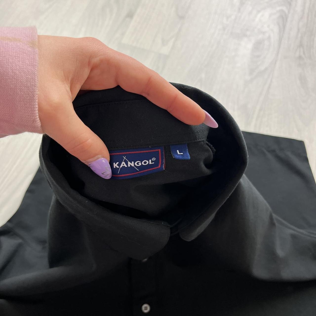 VINTAGE Y2K KANGOL SHORT SLEEVE SHIRT BLACK GREY