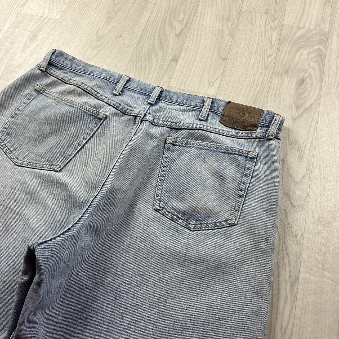 VINTAGE 00s WRANGLER BAGGY LOOSE CARPENTER JORTS BLUE