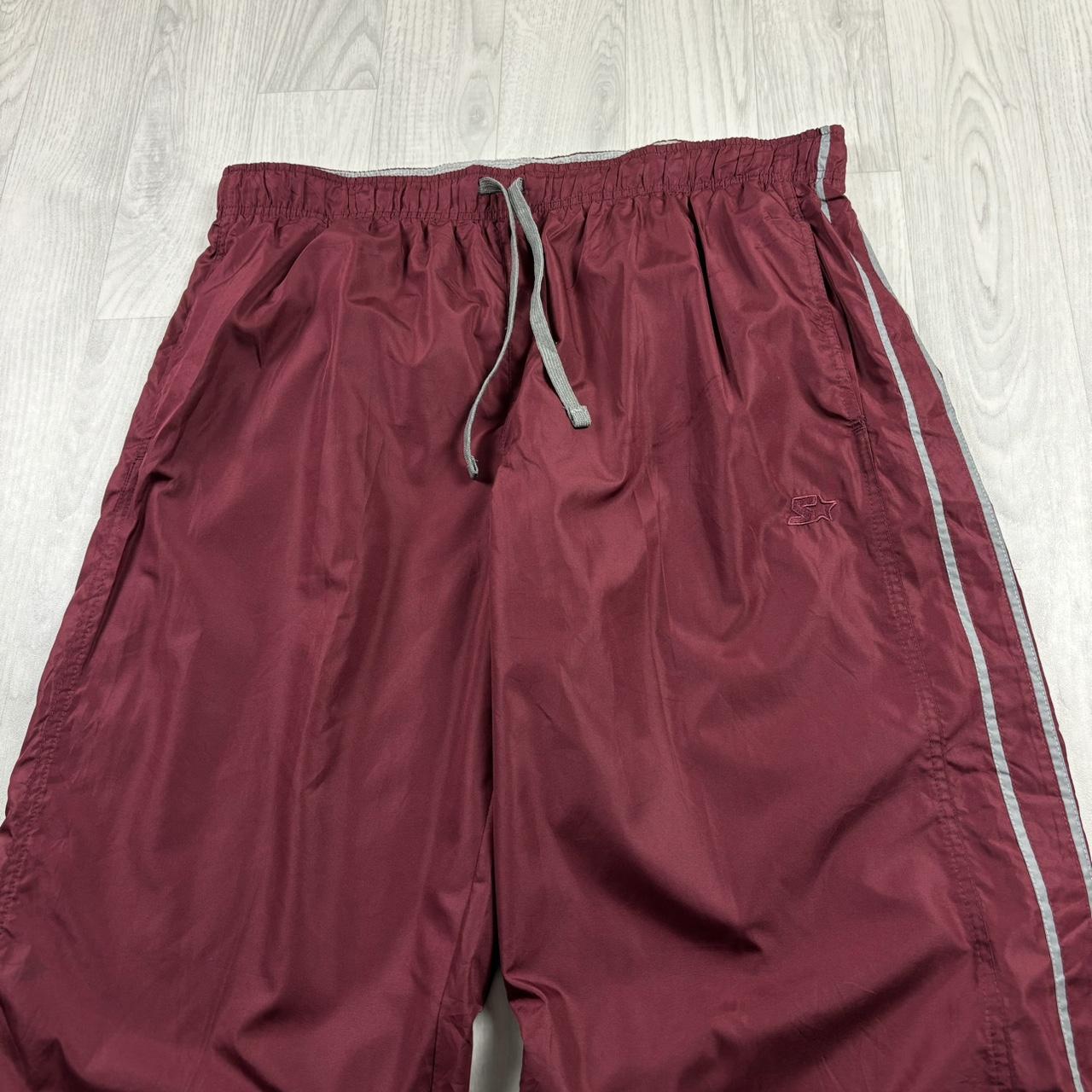 VINTAGE Y2K STARTER BAGGY TRACKSUIT BOTTOMS BURGUNDY