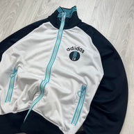 VINTAGE Y2K ADIDAS ZIP UP TRACK JACKET WHITE / NAVY