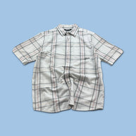 VINTAGE 00s BILLABONG GINGHAM CHECKERED SHORT SLEEVE BUTTON UP SHIRT WHITE
