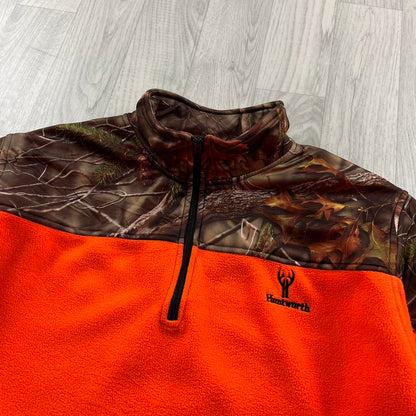VINTAGE REALTREE QUARTER ZIP FLEECE CAMO ORANGE