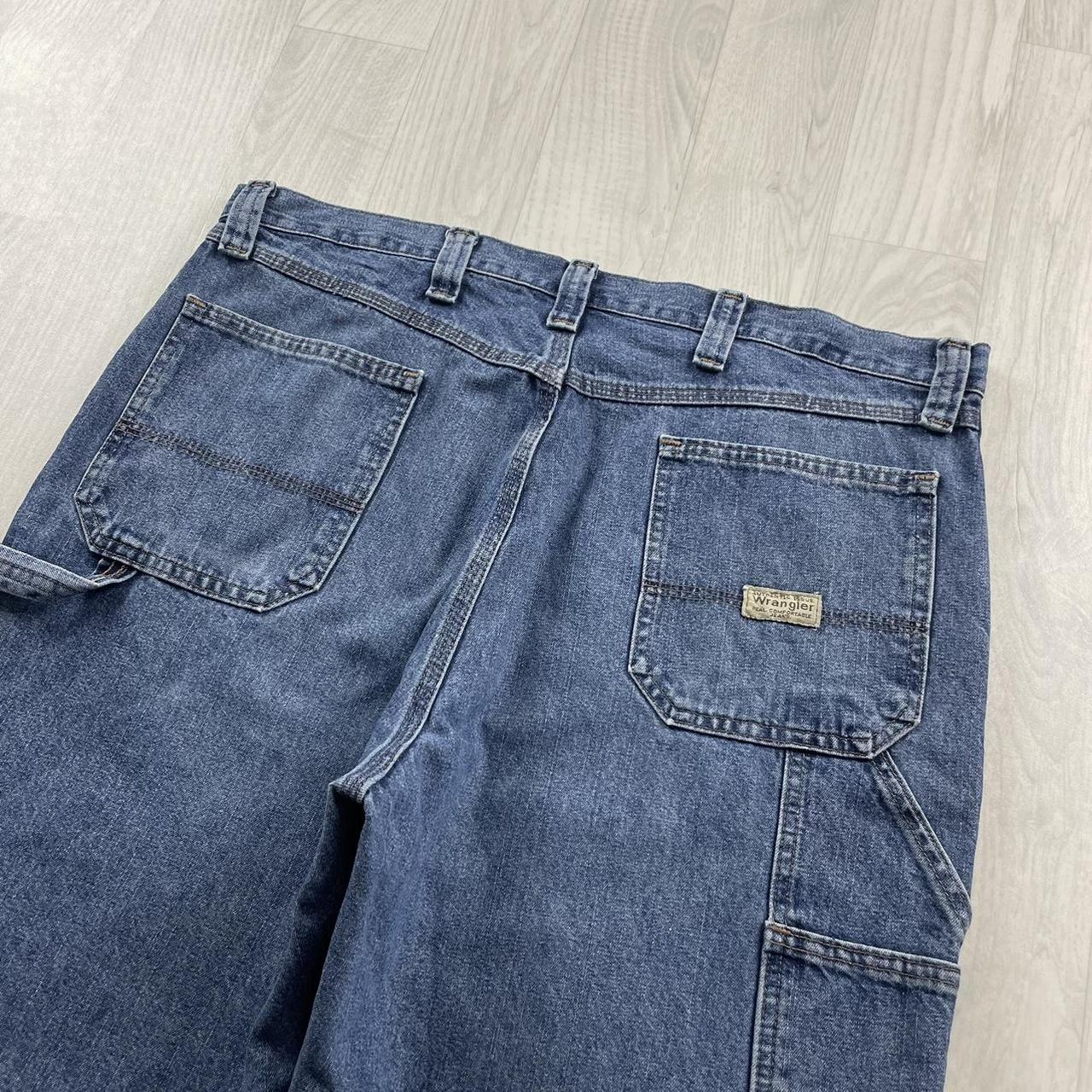 VINTAGE WRANGLER BAGGY CARPENTER JORTS BLUE (38w)