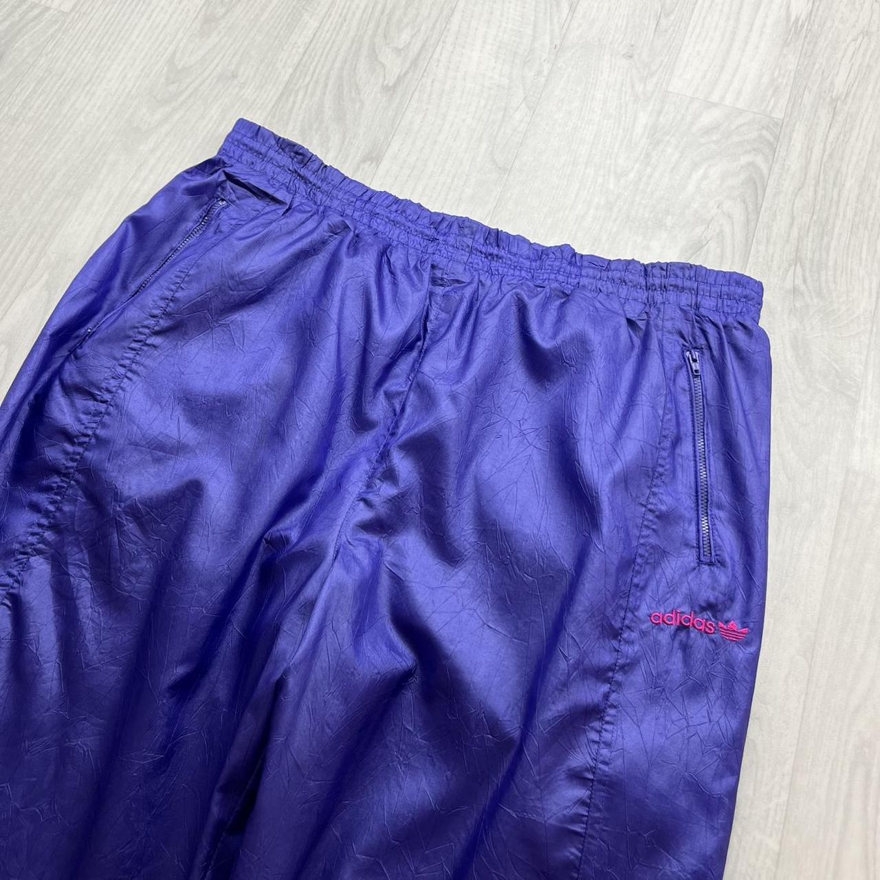 VINTAGE 90s ADIDAS BAGGY TRACKSUIT BOTTOMS PURPLE