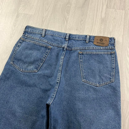 VINTAGE WRANGLER BAGGY LOOSE SKATER JORTS BLUE (36w)