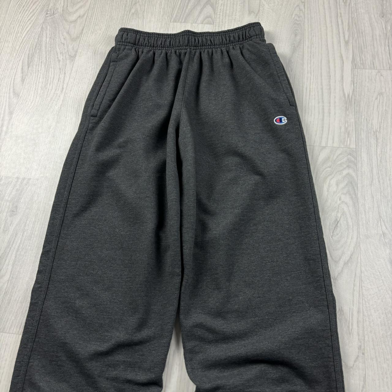 VINTAGE 00s CHAMPION STRAIGHT LEG COTTON SWEATPANTS CHARCOAL GREY