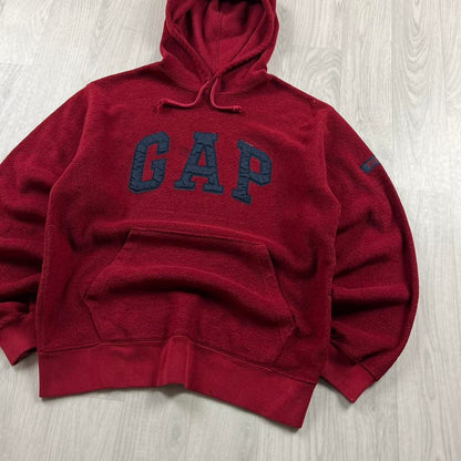 VINTAGE Y2K GAP FLEECE HOODIE BURGUNDY