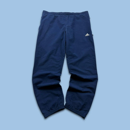 VINTAGE Y2K ADIDAS BAGGY TRACKSUIT BOTTOMS NAVY BLUE
