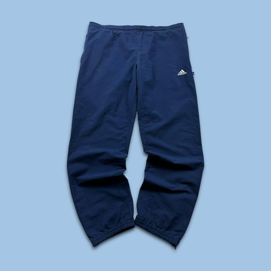 VINTAGE Y2K ADIDAS BAGGY TRACKSUIT BOTTOMS NAVY BLUE