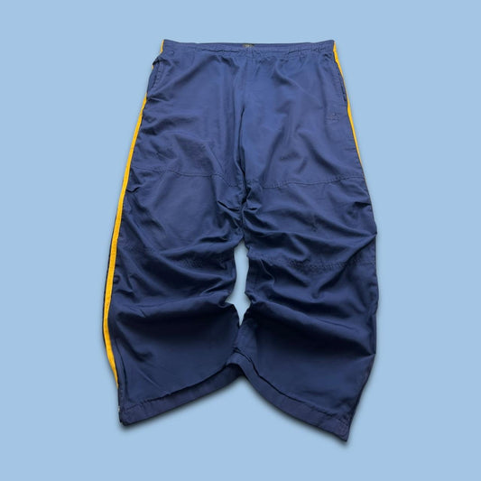VINTAGE Y2K STARTER BAGGY TRACKSUIT BOTTOMS NAVY YELLOW