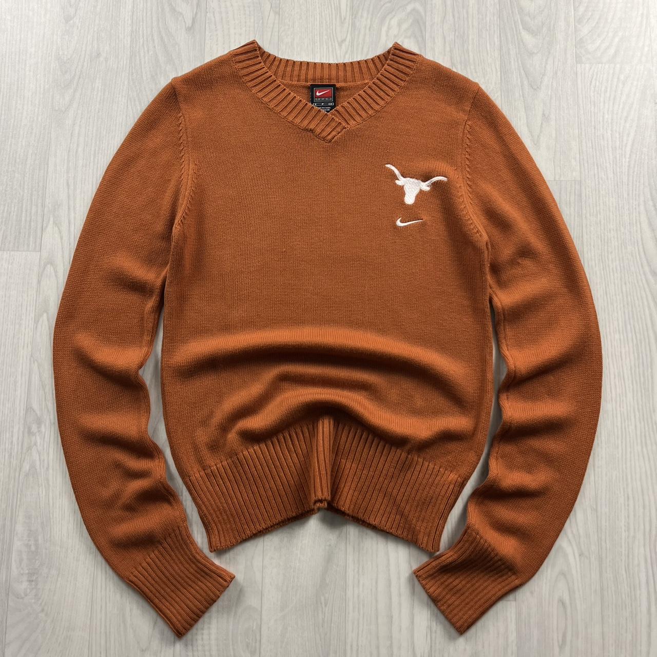 VINTAGE Y2K NIKE TEAM CHUNKY KNITTED JUMPER ORANGE