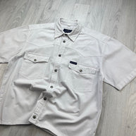 VINTAGE 00s ARIZONA PLAIN CROPPED SHORT SLEEVE BUTTON UP SHIRT WHITE