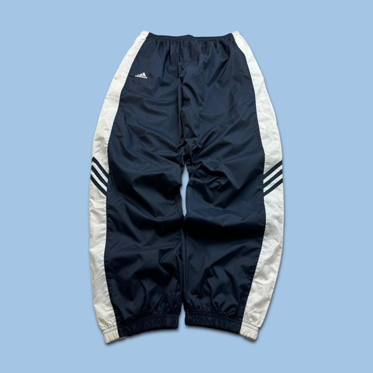 VINTAGE Y2K ADIDAS BAGGY TRACKSUIT BOTTOMS NAVY